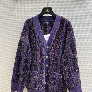 1:1 Replica Chanel Clothing Jacket Best Purple Weave Gold Hardware Wool Vintage