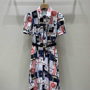 Chanel Clothing Dresses Printing Cotton Spring Collection