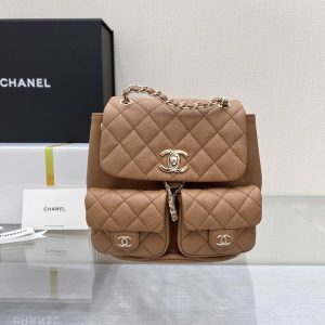 Chanel Duma Bags Backpack Lychee Pattern Cowhide
