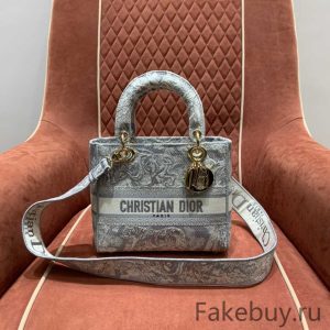 Dior Bags Handbags Gold Grey Embroidery Lady