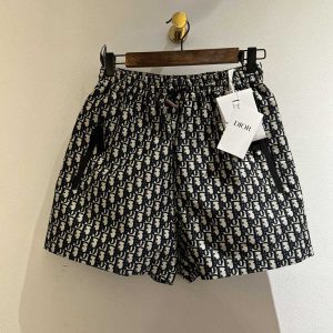 Dior Clothing Pants Best Quality Fake Blue Printing Oblique Shorts