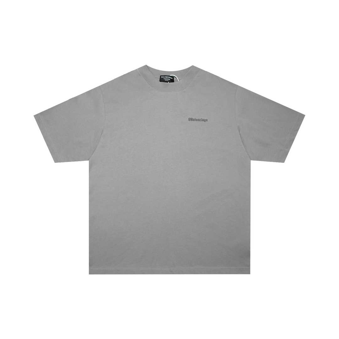 Balenciaga Clothing T-Shirt Top 1:1 Replica Grey Embroidery Unisex Cotton Short Sleeve