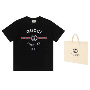 Gucci Clothing T-Shirt Printing Unisex Short Sleeve