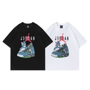 Air Jordan Clothing T-Shirt Replica AAA+ Designer Black White Short Sleeve