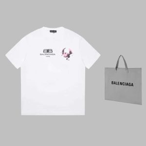 Balenciaga Clothing T-Shirt High Quality AAA Replica Printing Unisex Spring Collection Short Sleeve
