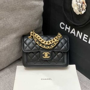 Chanel Classic Flap Bag Luxury Crossbody & Shoulder Bags Gold All Copper Calfskin Cowhide Vintage Chains