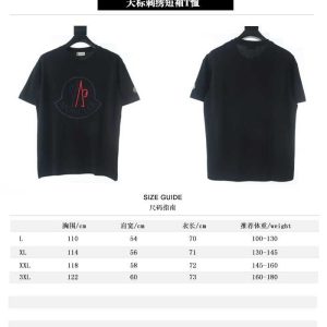 Moncler Perfect  Clothing T-Shirt Embroidery Short Sleeve
